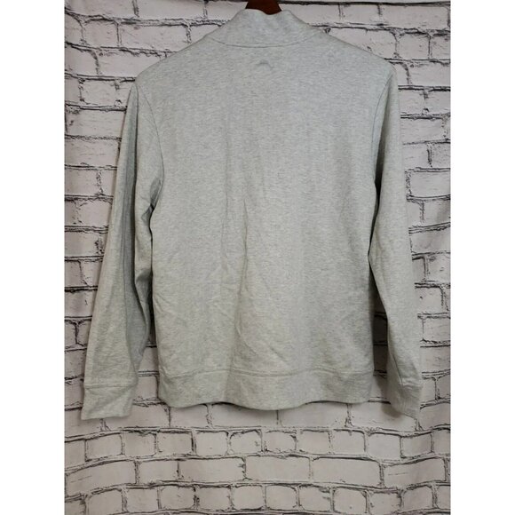 Tommy Bahama Mens Sz Large Gray Quarter Zip Pullover Sweater Casual Pima Cotton - Picture 4 of 11